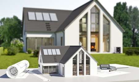 Residential Heating - Modern house with chimney specifications