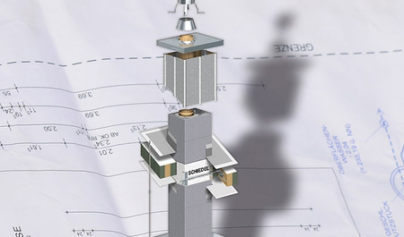 Kémény részletek és tervrajz