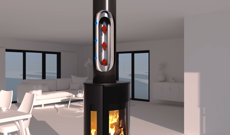 A kandalló égési levegő ellátása a kéményen keresztül biztosítva