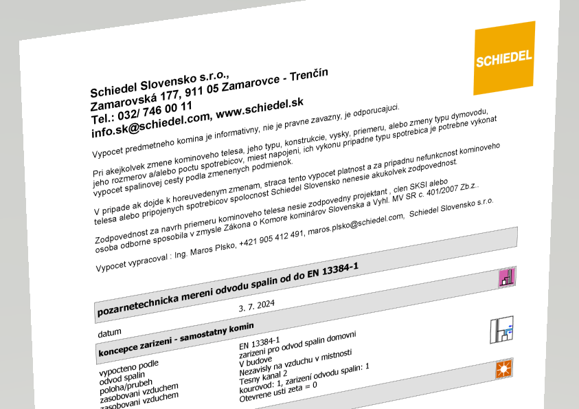 Výstup v pdf - výpočet spalinovej cesty