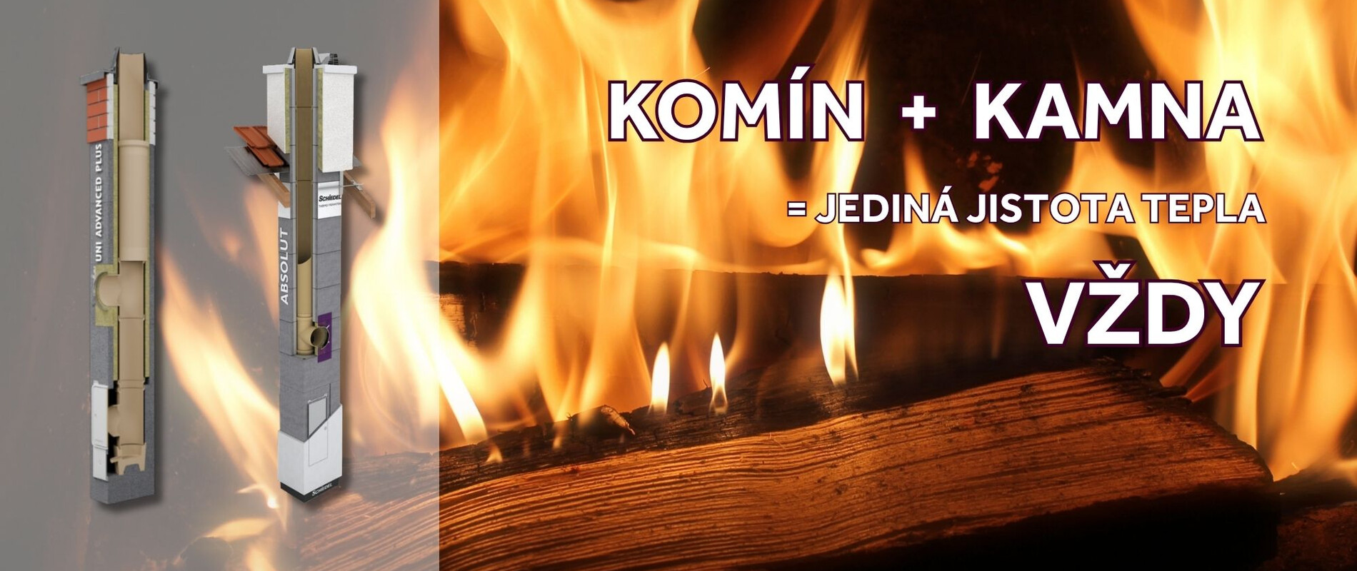 Komín a kamna představují jedinou jistotu tepla