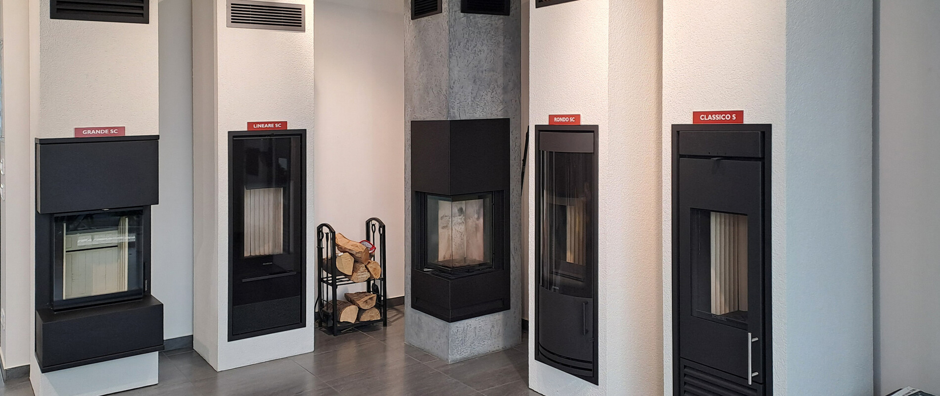 Vzorky systémů KINGFIRE v showroomu v Nehvizdech