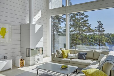 Fehér kandalló fehér Permeter kéménnyel