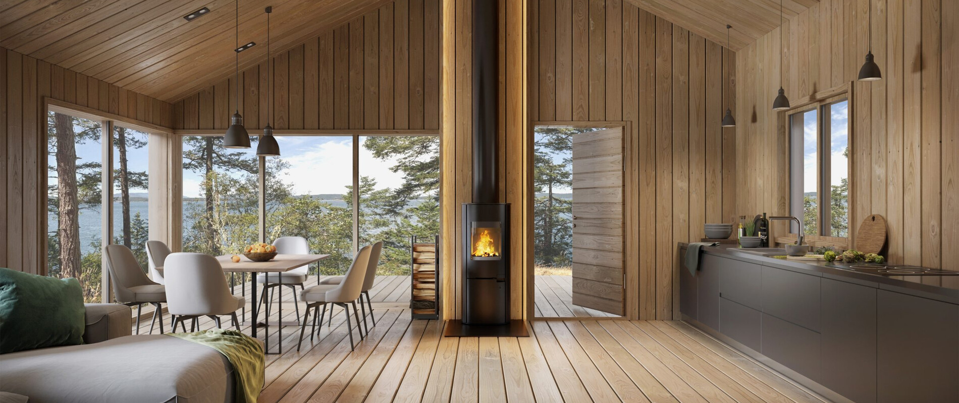 PERMETER SMOOTH AIR kémény és Sirius kandalló