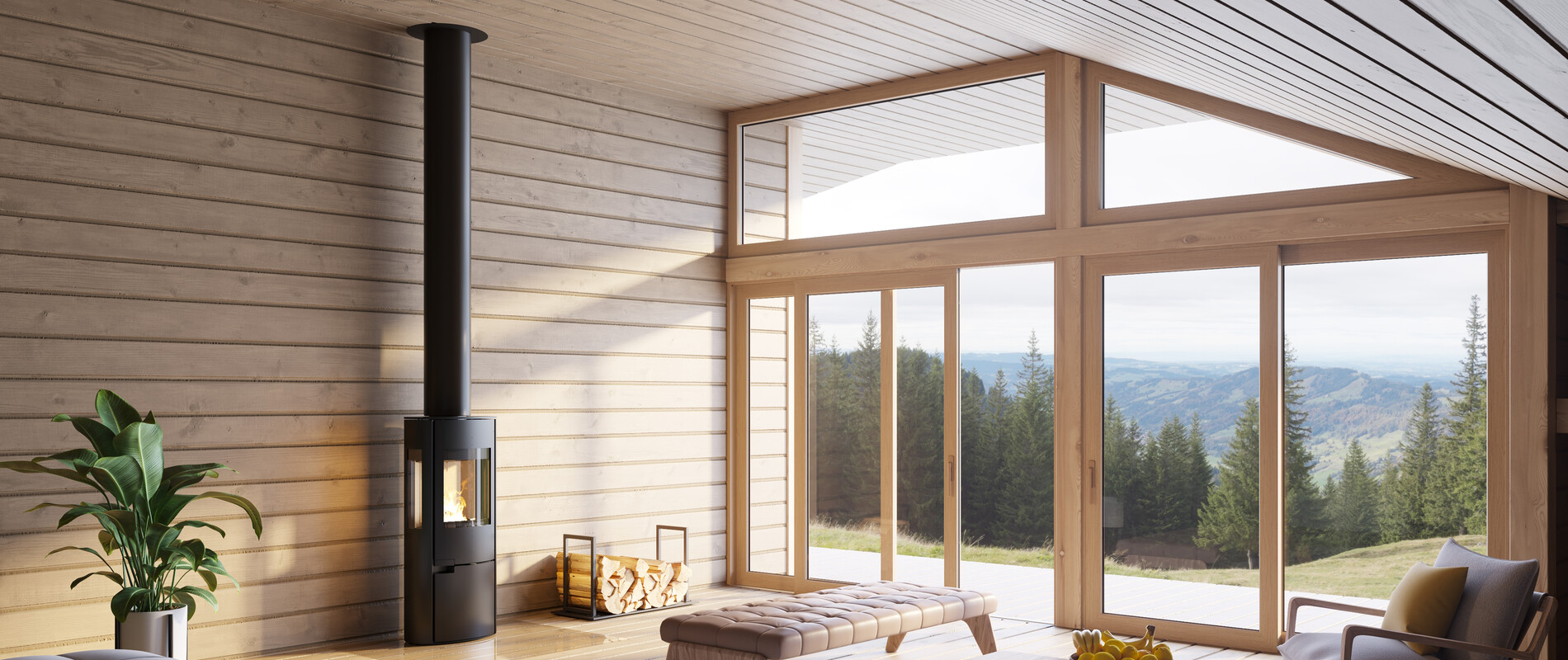 Krbové kachle s komínom Schiedel PERMETER Smooth Air - s prívodom vzduchu priamo do kachlí