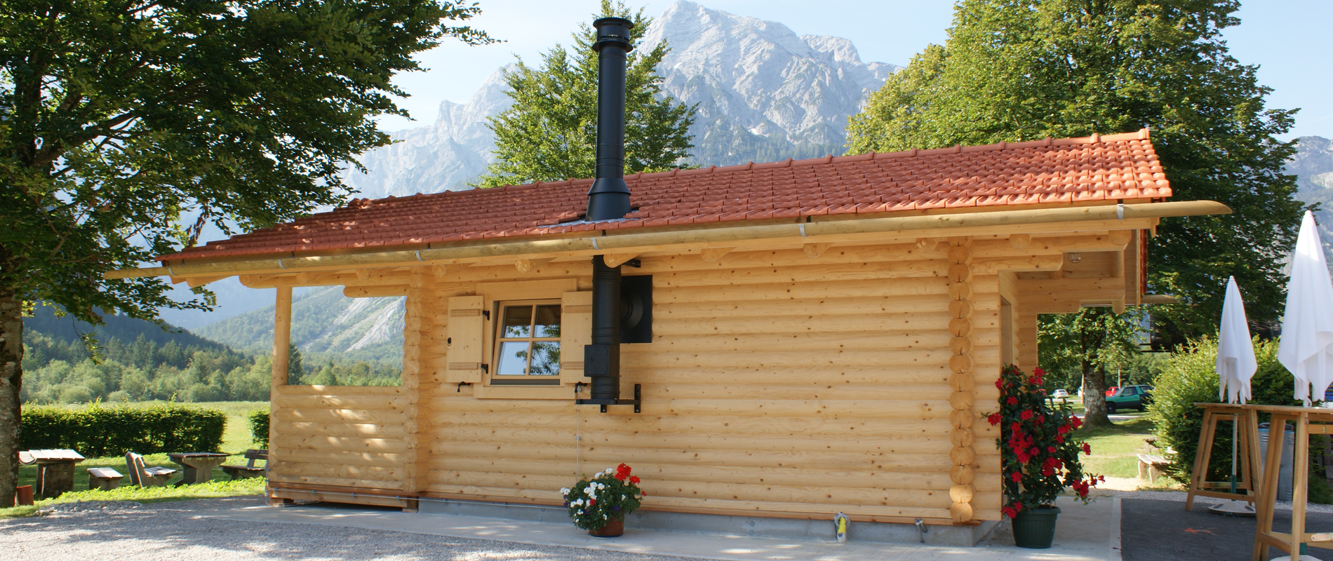 Pelletsskorsten i sommarhus