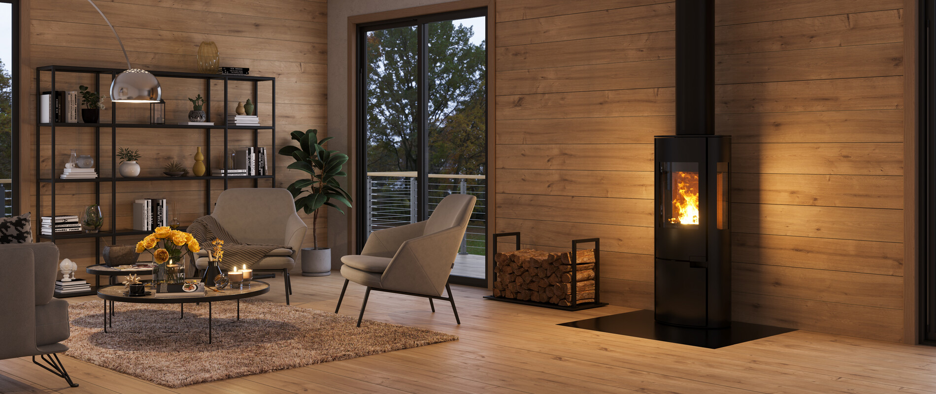 Schiedel SIRIUS s komínem PERMETER SMOOTH AIR