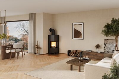 Fornax peisovn plassert i hjørnet