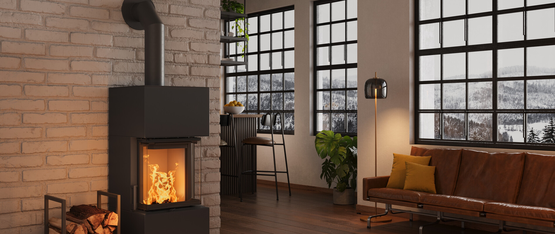 Frittstående peisovn Proteus 
