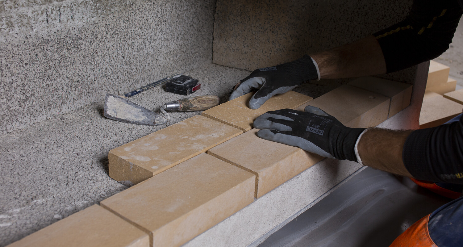 ISOKERN LIVING öppen spis under uppförande