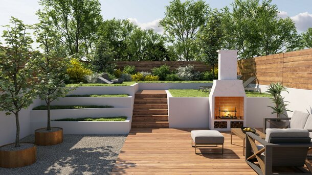 Der GARDEN FIREPLACE 950 - freistehend