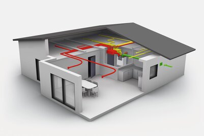 Schema rozvodů v bungalovu