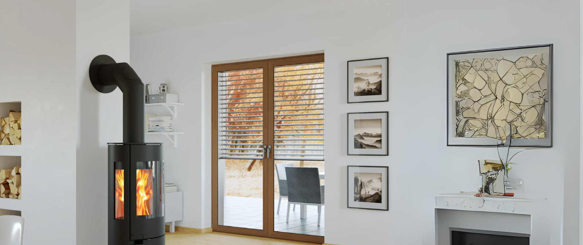 Pejserør forbinder brændeovn til opmuret skorsten