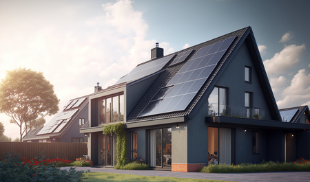 Moderna kuća sa slornim panelima | © AdobeStock 554397802