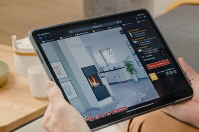 Kandalló Inspirátor webes felülete egy tableten