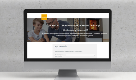 Online garancia rendszer kezdőoladala egy monitoron