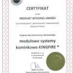 Kingfire certyfikat jakości ze złotą pieczątką